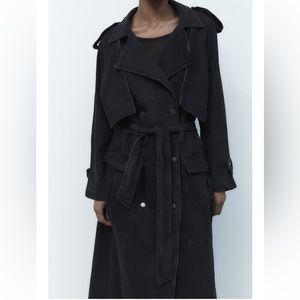 Zara belted denim trench